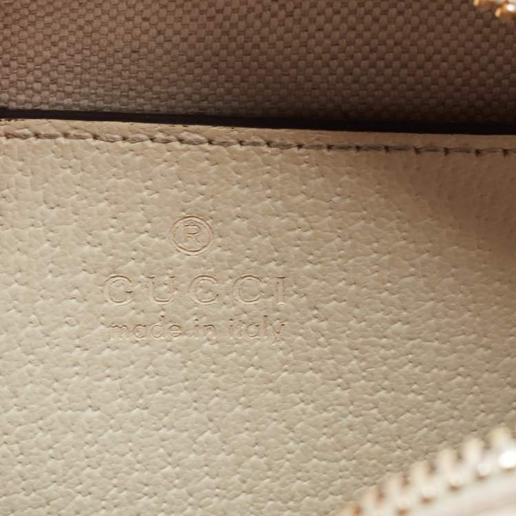 Pre Owned Gucci Cream/Brown GG Supreme And Leather Ophidia Shoulder Bag