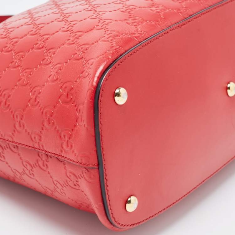 مملوكة مسبقًا Gucci Red Guccissima Leather Linea A Hobo 