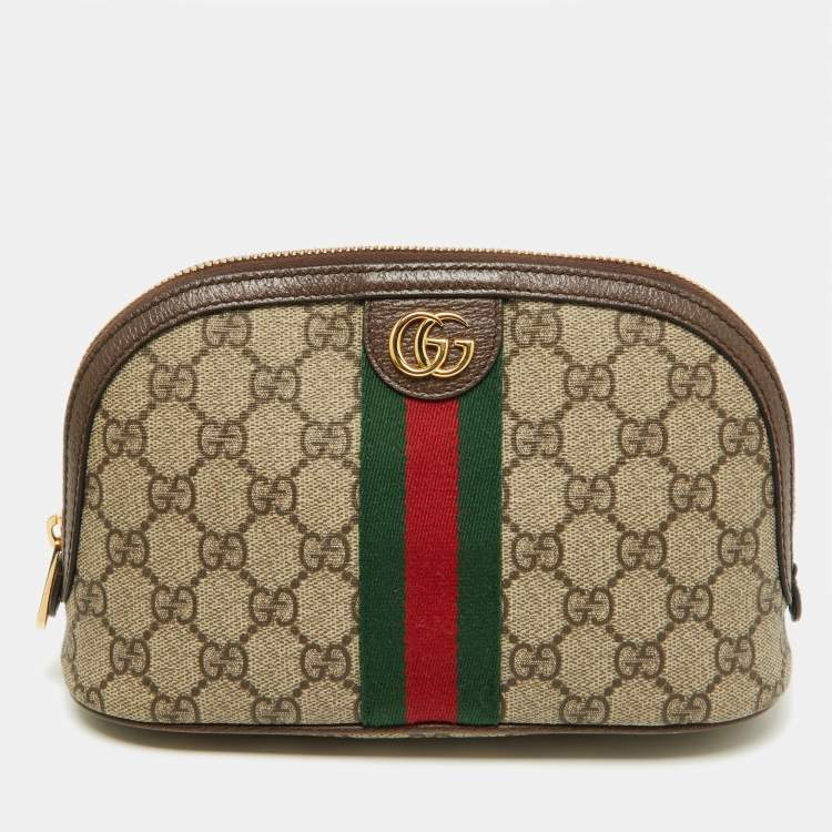 Gucci Beige GG Supreme Canvas and Leather Pouch Gucci | The Luxury Closet