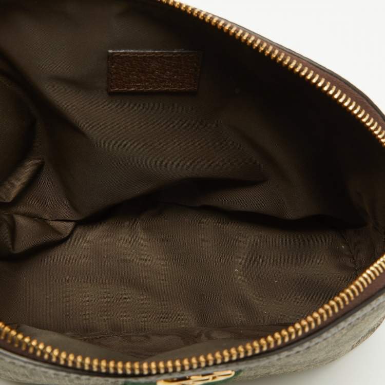 Pre Owned Gucci Beige GG Supreme Canvas and Leather Pouch