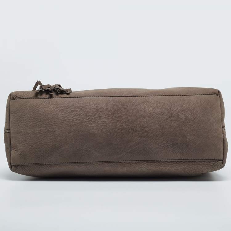 Pre Owned Gucci Brown Nubuck Leather Medium Soho Chain Shoulder Bag