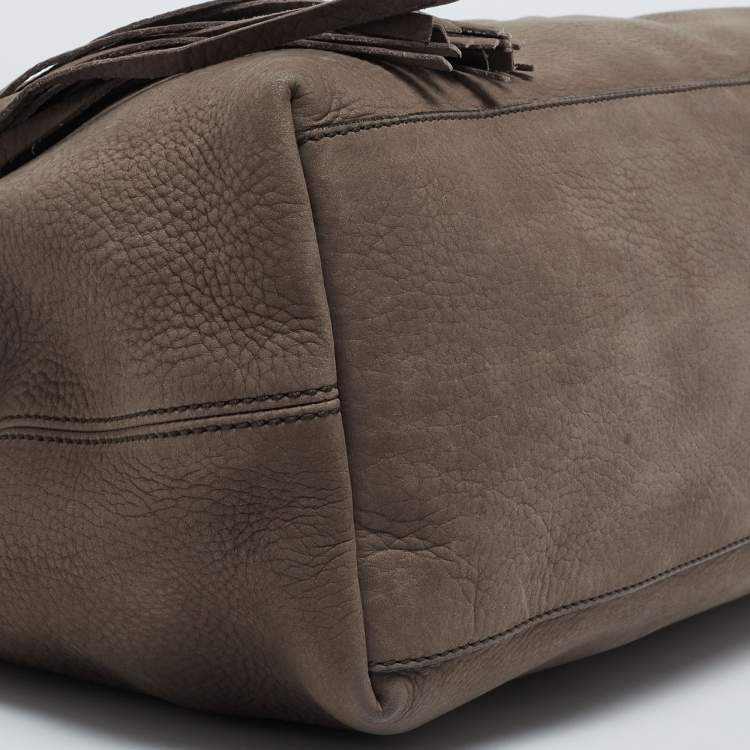Pre Owned Gucci Brown Nubuck Leather Medium Soho Chain Shoulder Bag