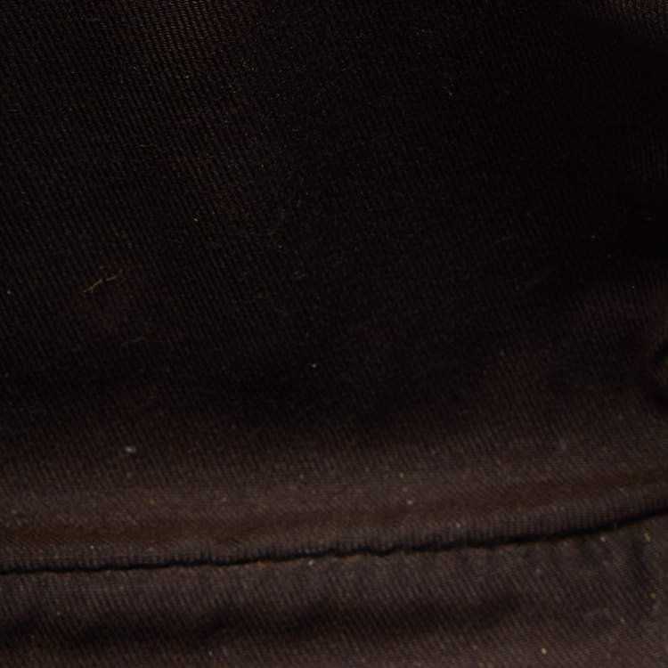 Pre Owned Gucci Beige/Brown GG Canvas and Leather Wristlet Pouch