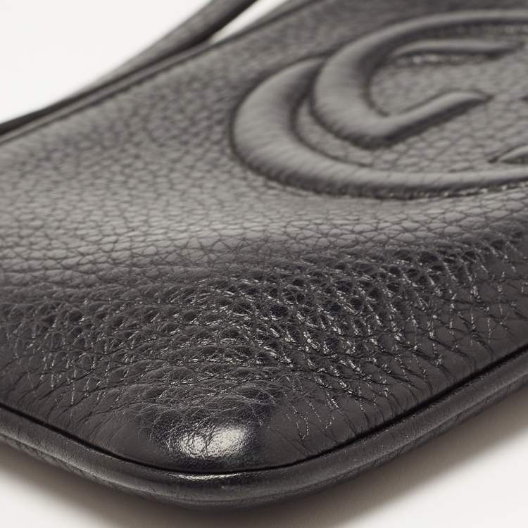 Pre Owned Gucci Black Leather Soho Wristlet Clutch