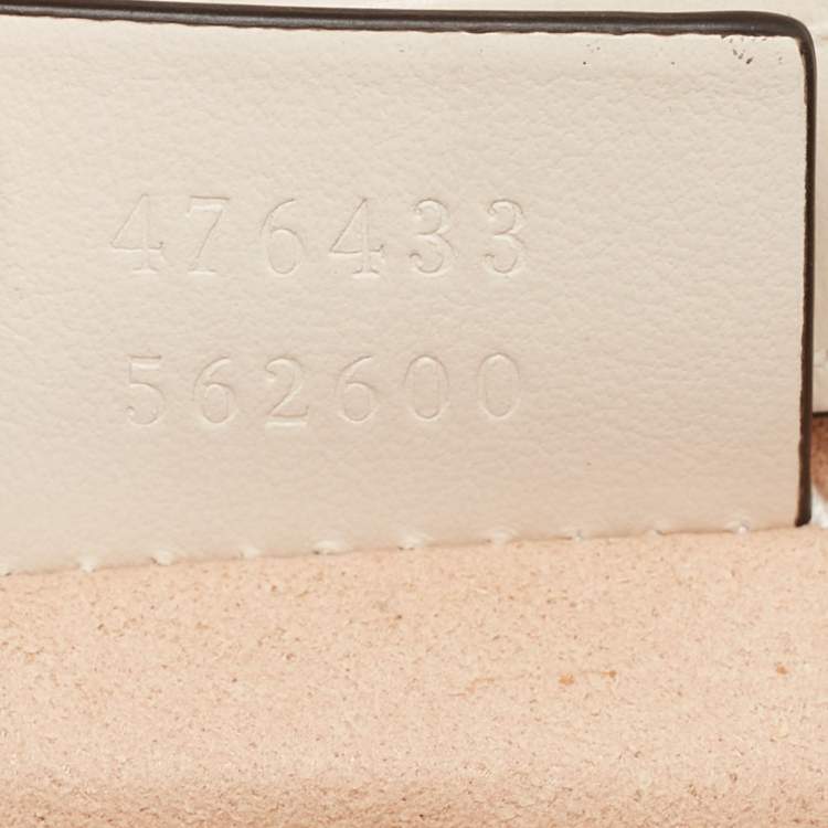 Pre Owned Gucci Off White Matelasse Leather Super Mini GG Marmont Shoulder Bag