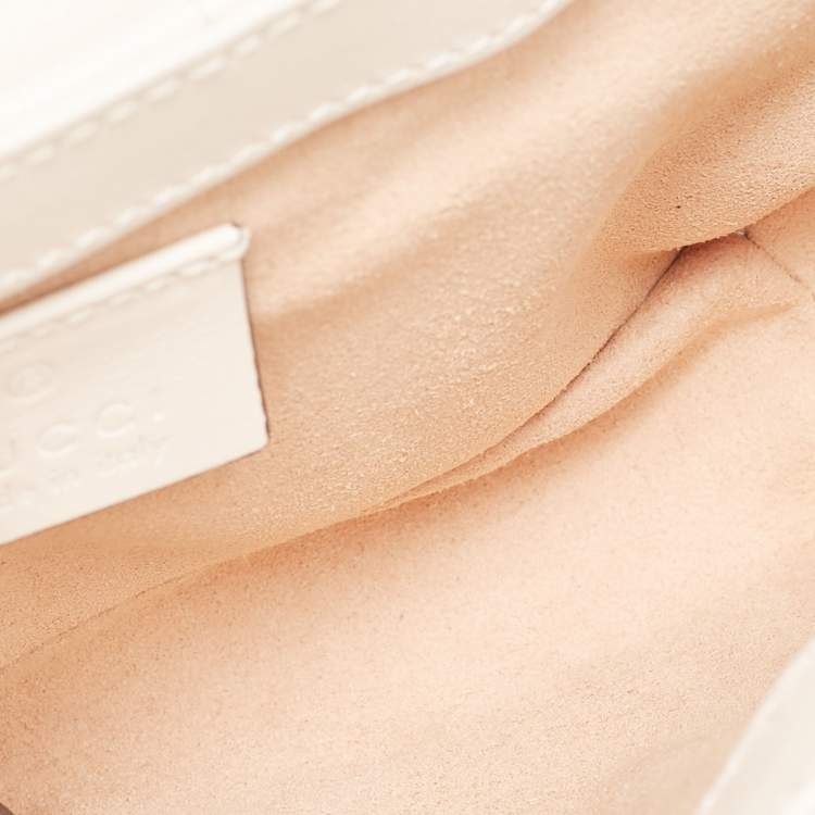 Pre Owned Gucci Off White Matelasse Leather Super Mini GG Marmont Shoulder Bag