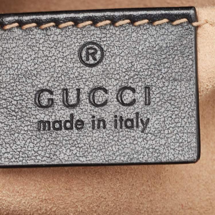 Pre Owned Gucci Black Matelasse Leather Small GG Marmont Shoulder Bag