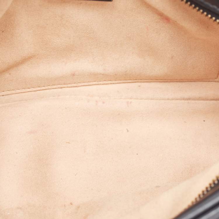 Pre Owned Gucci Black Matelasse Leather Small GG Marmont Shoulder Bag