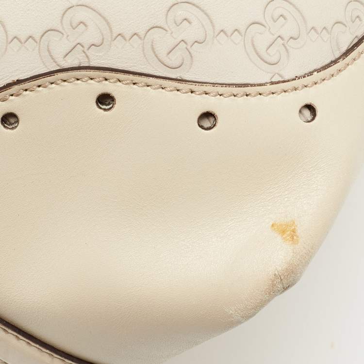 Pre Owned Gucci Beige Guccissima Leather Medium Punch Tote