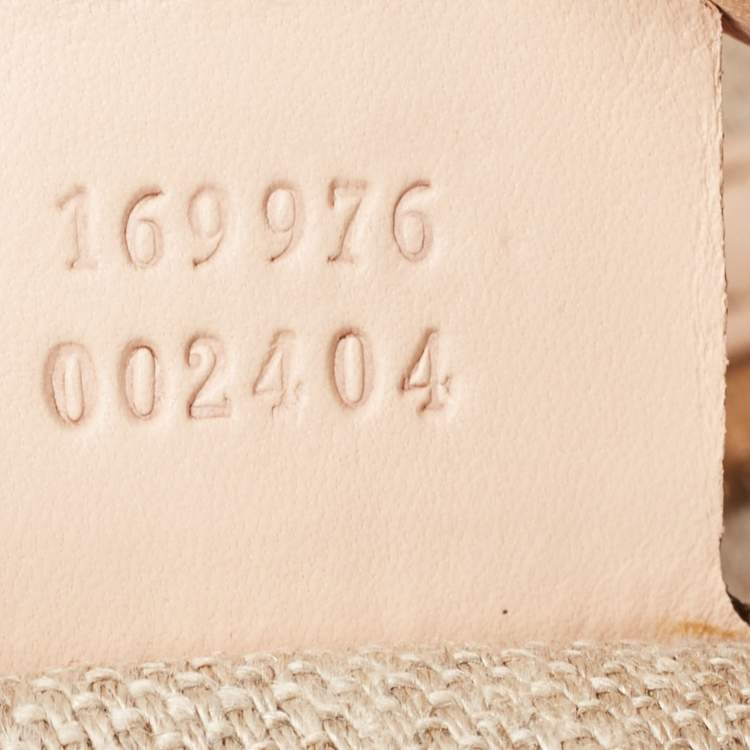 Pre Owned Gucci Beige/Pink Floral Canvas and Leather Peggy Bamboo Handle Hobo