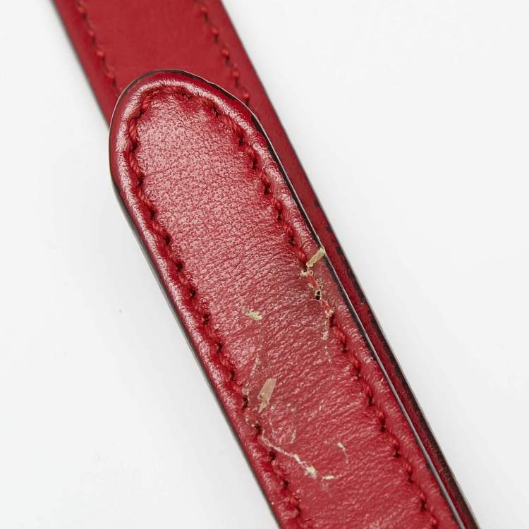 مملوكة مسبقًا Gucci Red Matelassé Leather Small GG Marmont Shoulder Bag