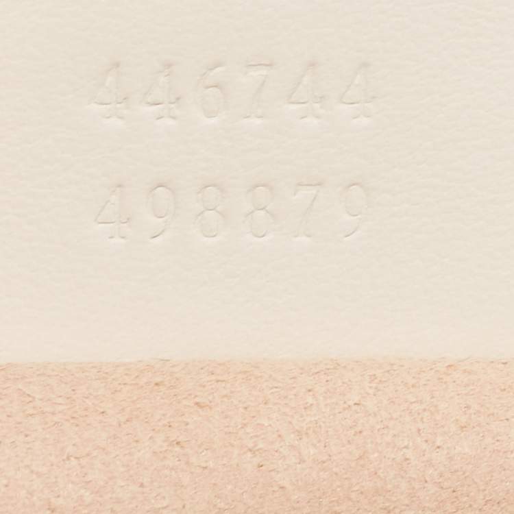 Pre Owned Gucci Off White Matelassé Leather Mini GG Marmont Shoulder Bag