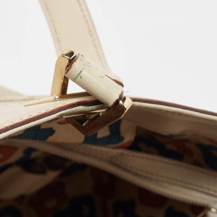 Pre Owned Gucci Light Beige Guccissima Leather Medium Punch Tote