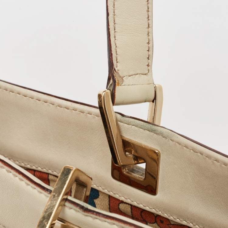 Pre Owned Gucci Light Beige Guccissima Leather Medium Punch Tote