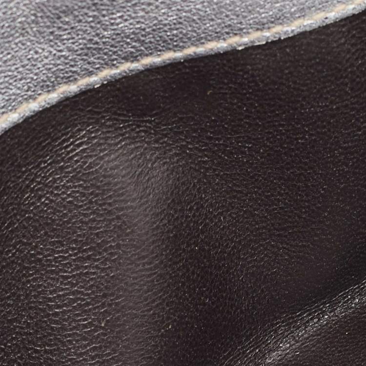 Pre Owned Gucci Silver Guccissima Leather Flap Continental Wallet