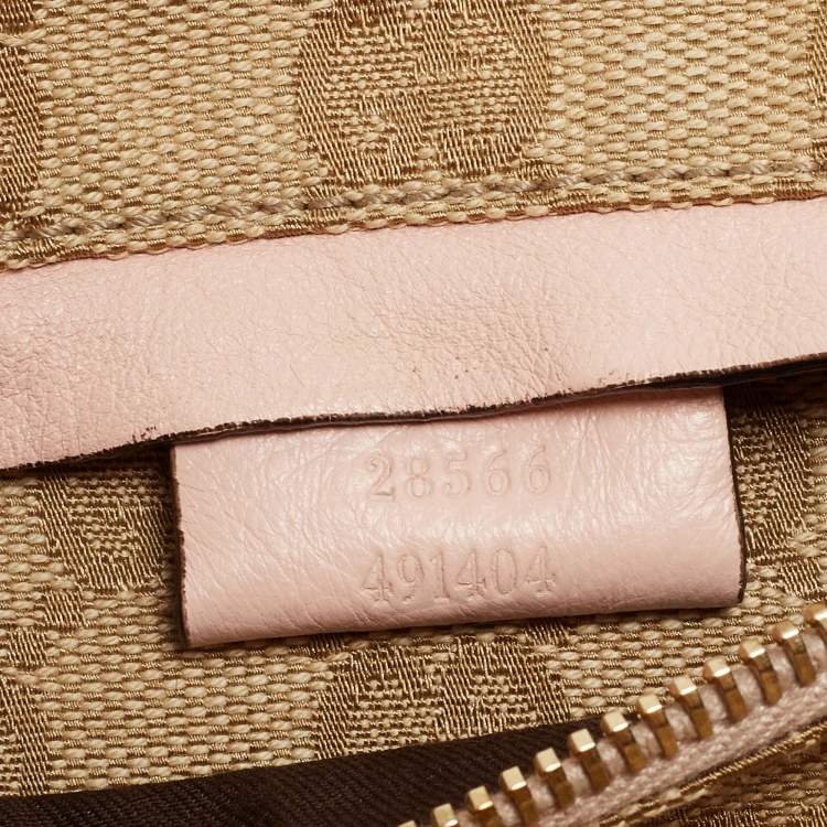 Pre Owned Gucci Beige/Pink GG Canvas and Leather Double Pocket Belt Bag