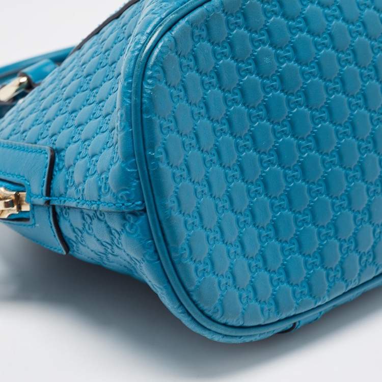 مملوكة مسبقًا Gucci Blue Microguccissima Leather Mini Nice Dome Bag