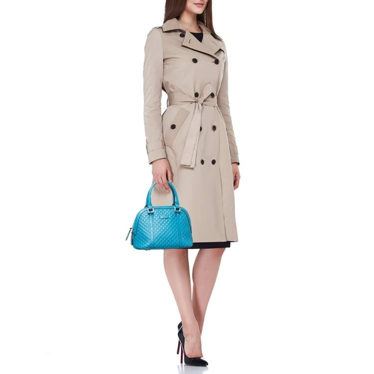 مملوكة مسبقًا Gucci Blue Microguccissima Leather Mini Nice Dome Bag