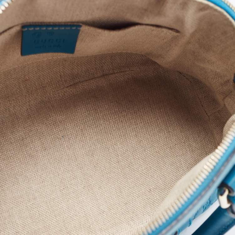 مملوكة مسبقًا Gucci Blue Microguccissima Leather Mini Nice Dome Bag
