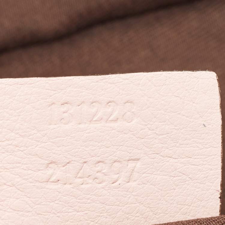 Pre Owned Gucci Pink/Beige GG Canvas and Leather Sherry Line Tote