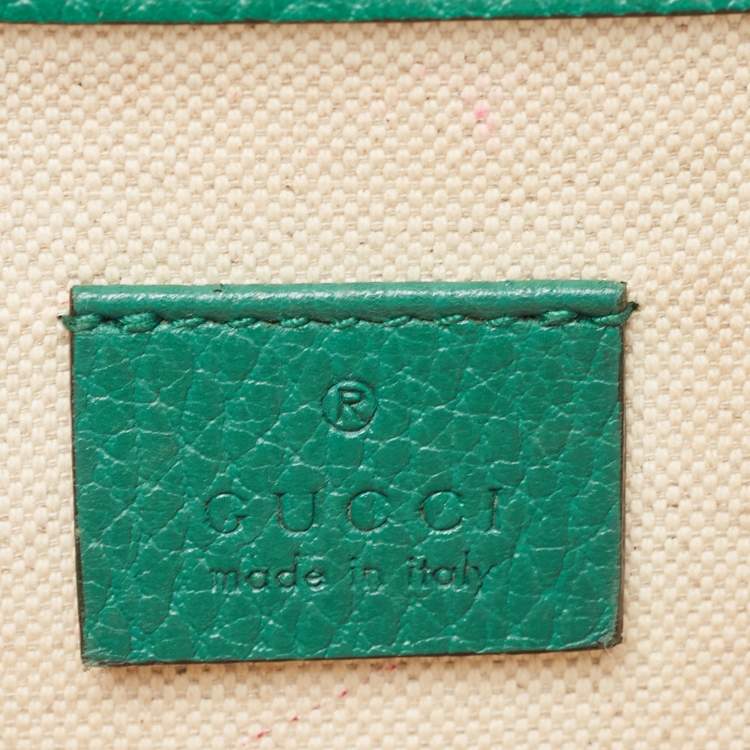 Pre Owned Gucci Green Leather Mini Dionysus Shoulder Bag