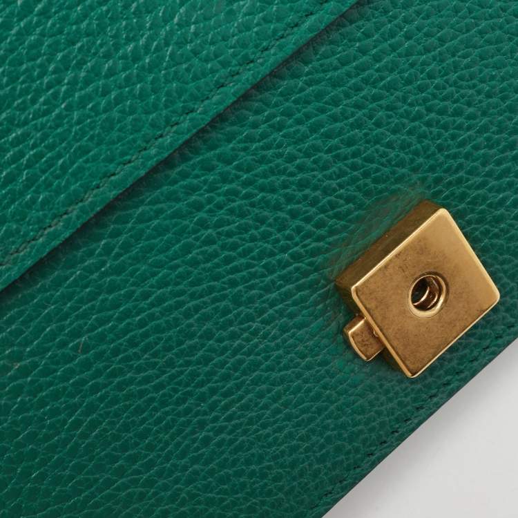 Pre Owned Gucci Green Leather Mini Dionysus Shoulder Bag
