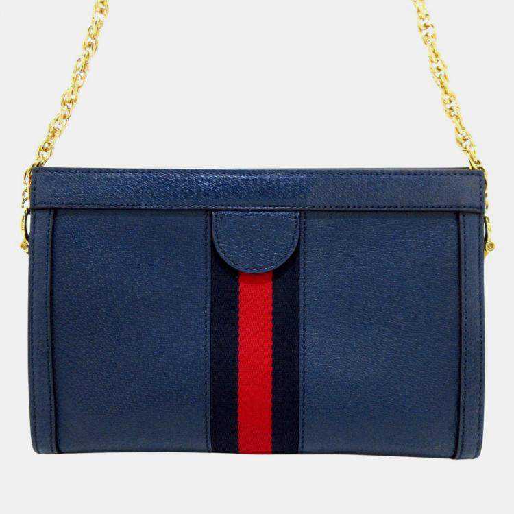 Gucci blue leather on sale bag