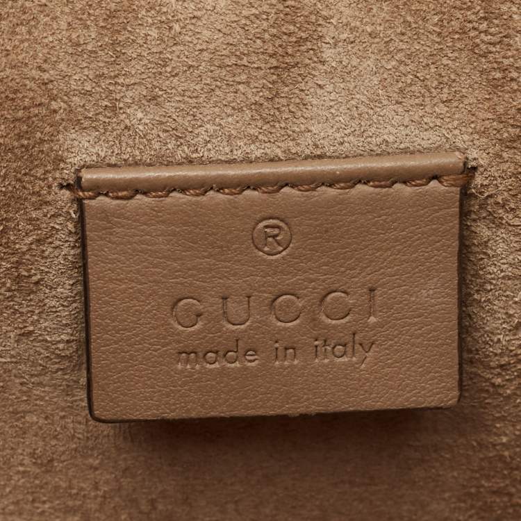 Pre Owned Gucci Beige GG Supreme Canvas and Suede Small Dionysus Shoulder Bag