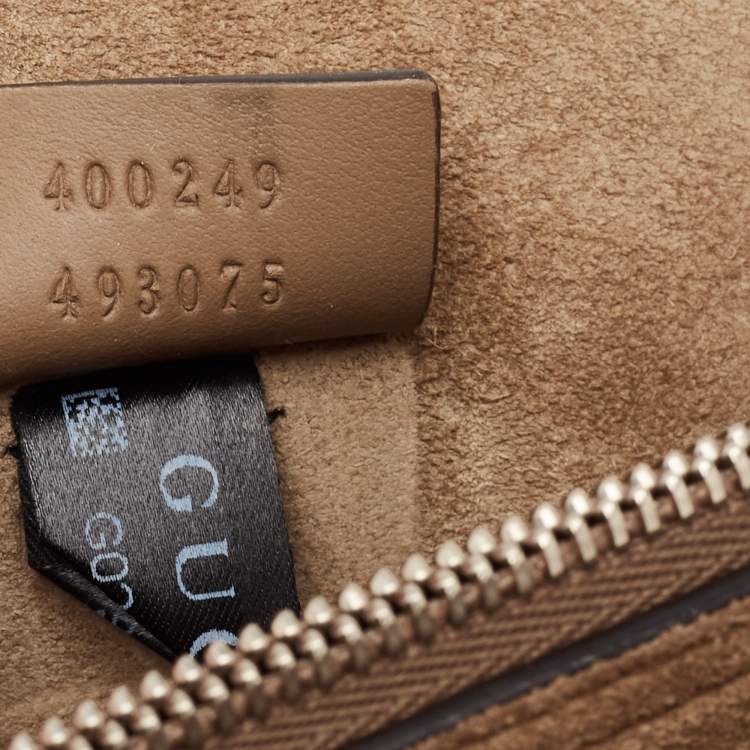 Pre Owned Gucci Beige GG Supreme Canvas and Suede Small Dionysus Shoulder Bag