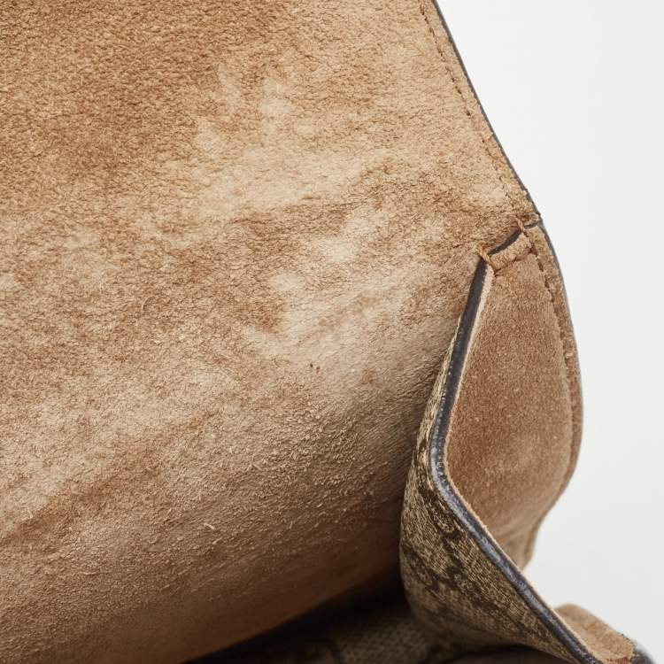 Pre Owned Gucci Beige GG Supreme Canvas and Suede Small Dionysus Shoulder Bag
