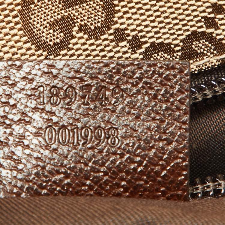 Pre Owned Gucci Beige GG Canvas and Leather Crossbody Bag