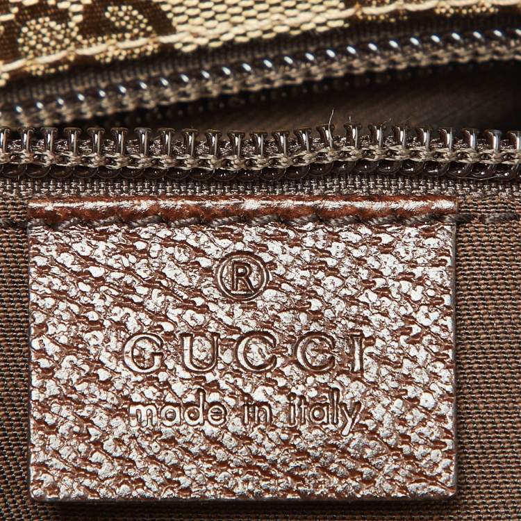 Pre Owned Gucci Beige GG Canvas and Leather Crossbody Bag