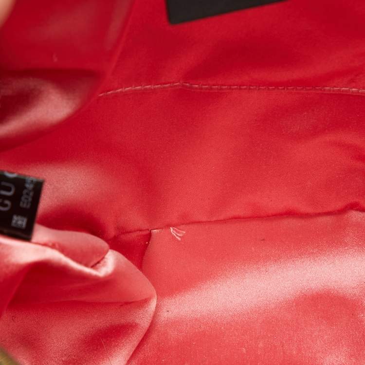 Pre Owned Gucci Black Matelassé Velvet and Leather GG Marmont Backpack