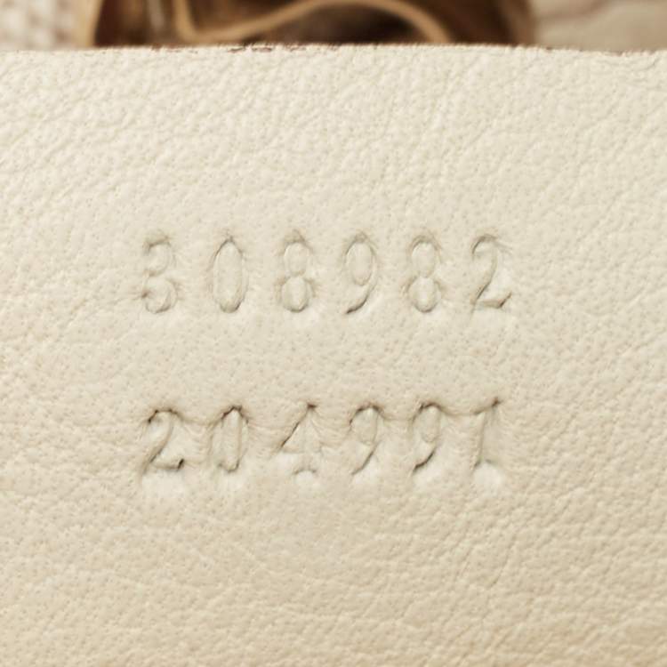 Pre Owned Gucci White Leather Medium Chain Soho Shoulder Bag