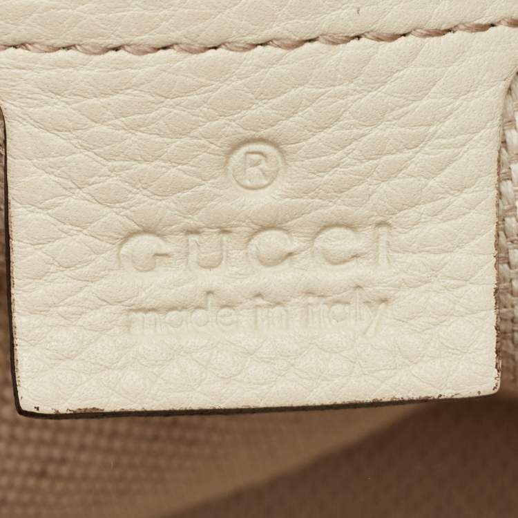 Pre Owned Gucci White Leather Medium Chain Soho Shoulder Bag