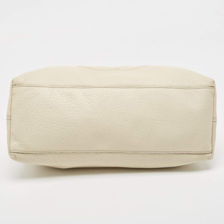 Pre Owned Gucci White Leather Medium Chain Soho Shoulder Bag
