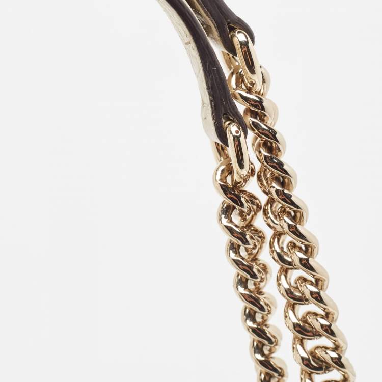 Pre Owned Gucci White Leather Medium Chain Soho Shoulder Bag