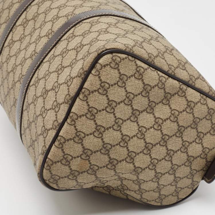 مملوكة مسبقًا Gucci Beige/Brown GG Supreme Canvas and Leather Medium Joy Boston Bag