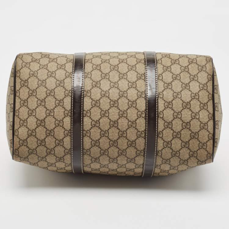 مملوكة مسبقًا Gucci Beige/Brown GG Supreme Canvas and Leather Medium Joy Boston Bag