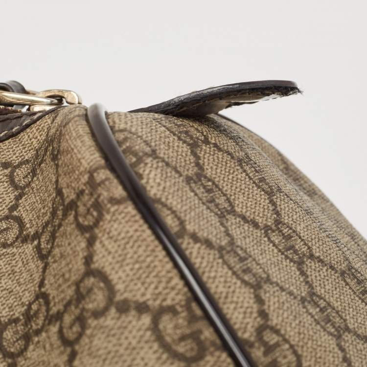 مملوكة مسبقًا Gucci Beige/Brown GG Supreme Canvas and Leather Medium Joy Boston Bag