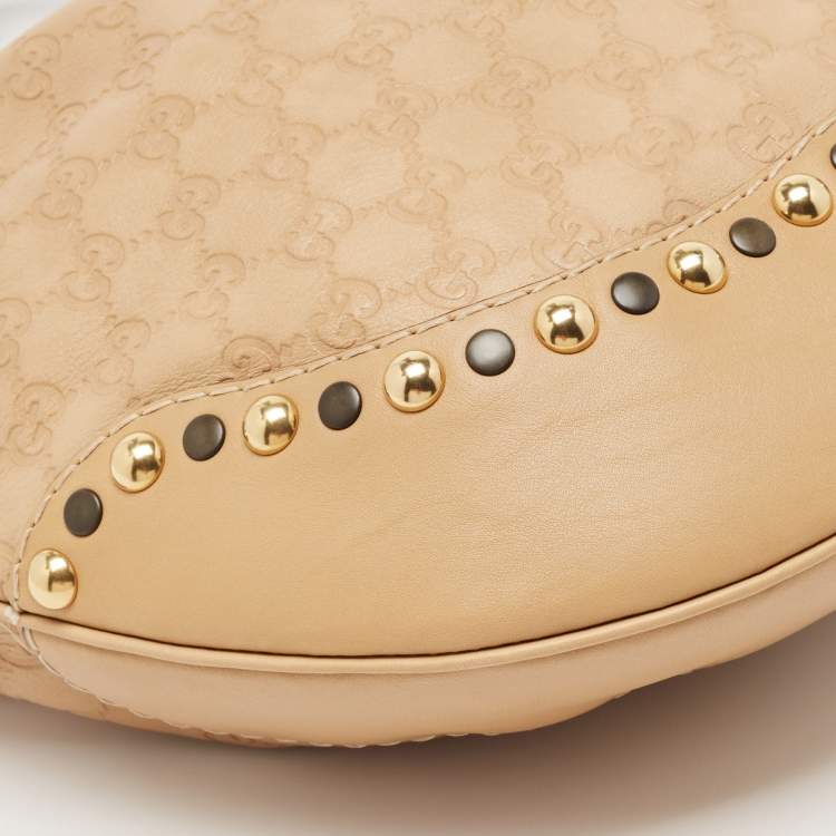 Pre Owned Gucci Beige Guccissima Leather Babouska Heart Hobo
