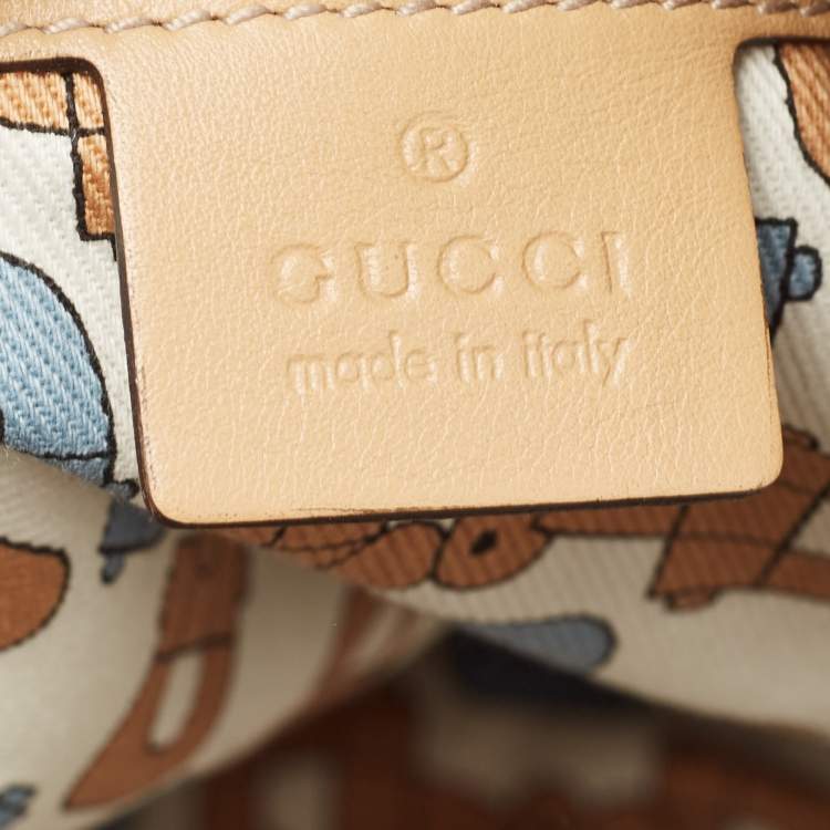 Pre Owned Gucci Beige Guccissima Leather Babouska Heart Hobo
