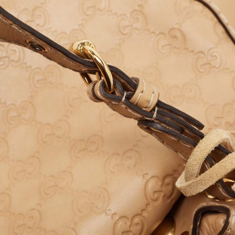 Pre Owned Gucci Beige Guccissima Leather Babouska Heart Hobo