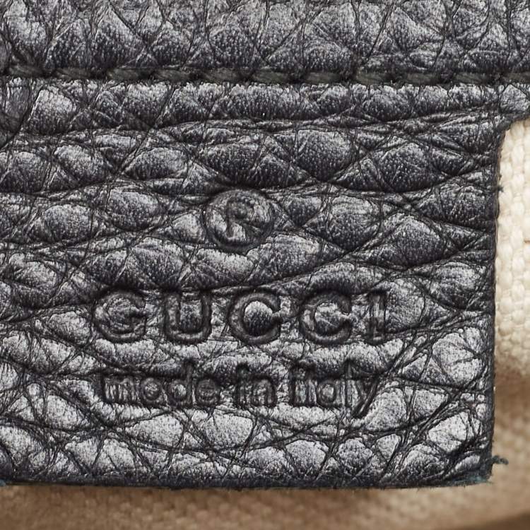 Pre Owned Gucci Black Leather Medium Vintage Web Boston Bag