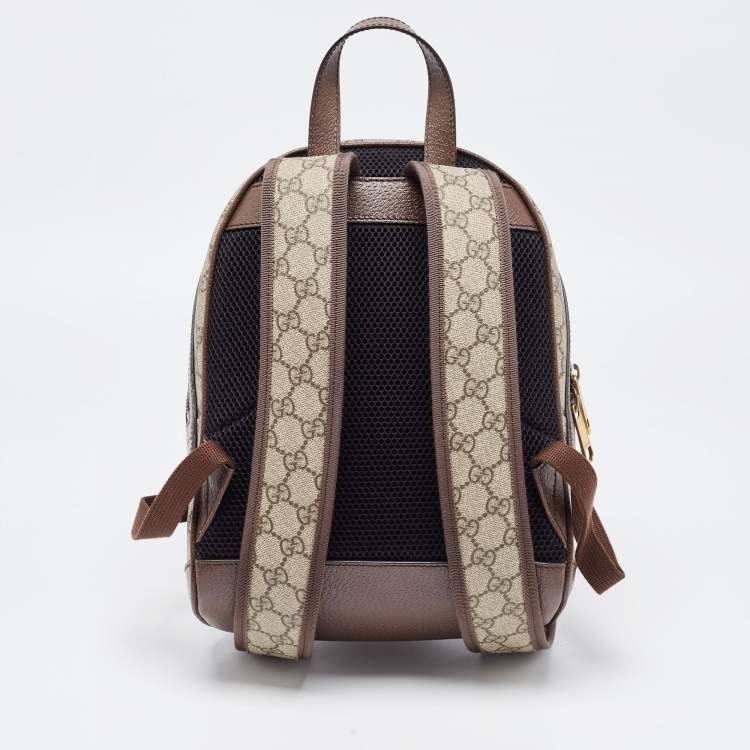 Pre Owned Gucci Beige/Ebony GG Supreme Coated Canvas Small Ophidia Backpack