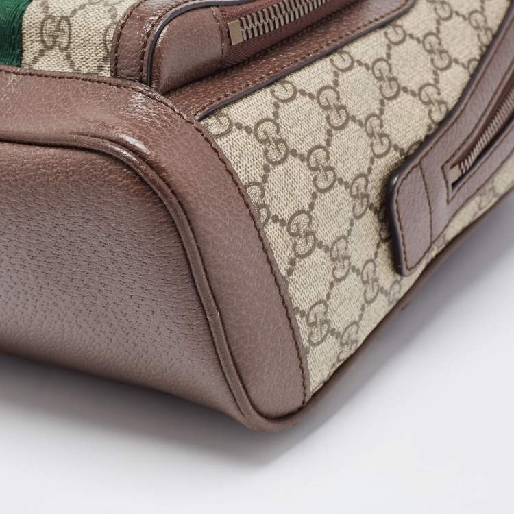 Pre Owned Gucci Beige/Ebony GG Supreme Coated Canvas Small Ophidia Backpack