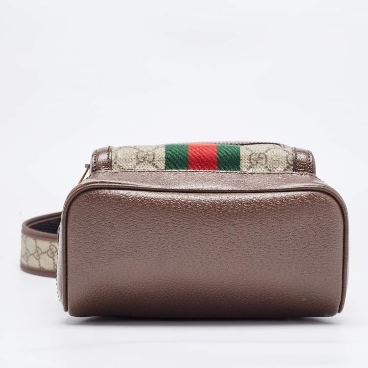 Pre Owned Gucci Beige/Ebony GG Supreme Coated Canvas Small Ophidia Backpack