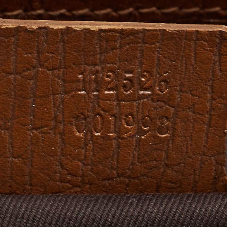Pre Owned Gucci Brown/Beige GG Canvas And Leather Bamboo Tote