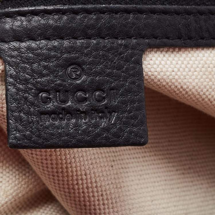 Pre Owned Gucci Beige/Black GG Canvas and Leather Hobo
