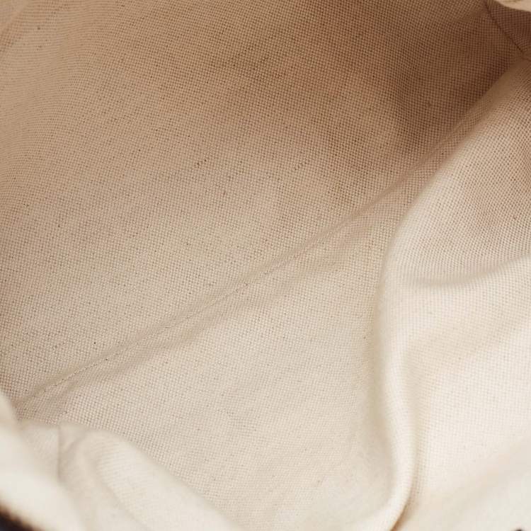 Pre Owned Gucci Beige/Black GG Canvas and Leather Hobo